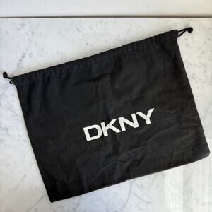 DKNY Black Drawstring Dust Bag Logo 11x14.5 Storage Pouch